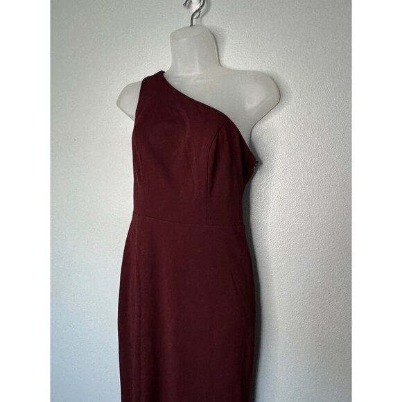 BUPT Maxi Bodycon One-Shoulder Burgundy Formal Dress SZ S NEW - Picture 3 of 8